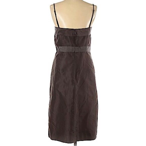 J. Crew Brown Silk Sleeveless Cocktail Dress Size 6 - Picture 2 of 8